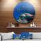 Designart - Large Sea Turtle underwater' Ultra Vibrant Abstract Metal Circle Wall Art